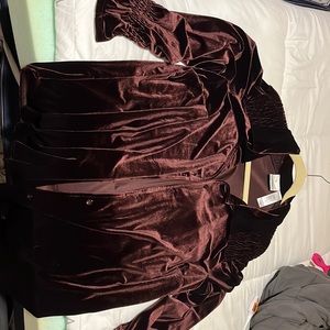 Vintage wine color velvet pirate blouse